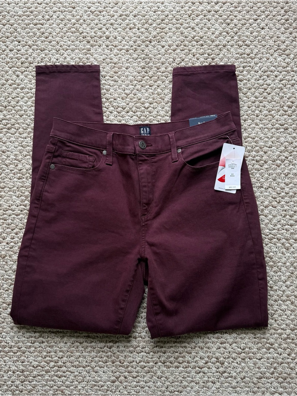 NWT Gap Burgundy Sculpt True Skinny Jeans
